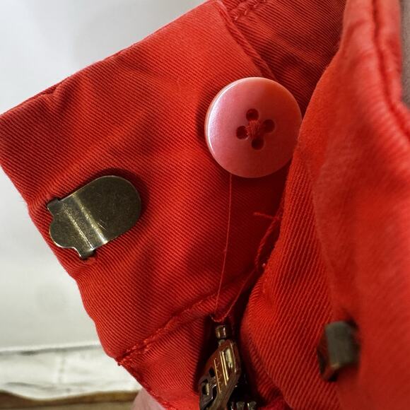 Y2K J. CREW Red Low Rise Chino Shorts Cuffed Clean Girl Indie Fairy Preppy 2 - Picture 7 of 9